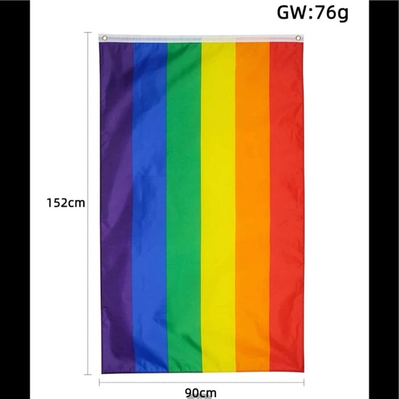Large woven rainbow pride flag - Picture 2 of 3